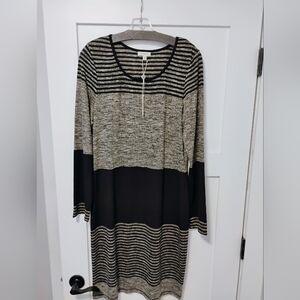 Max Studio long sleeve striped dress